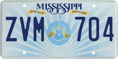 MS license plate ZVM704