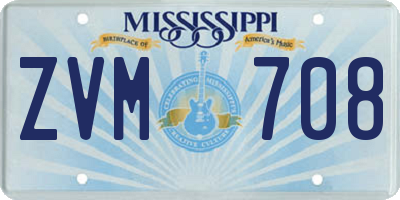 MS license plate ZVM708