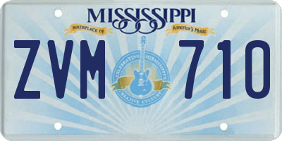 MS license plate ZVM710