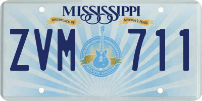 MS license plate ZVM711