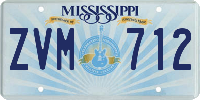 MS license plate ZVM712