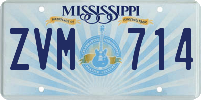 MS license plate ZVM714
