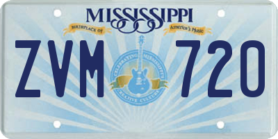 MS license plate ZVM720