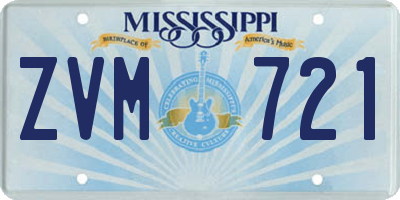 MS license plate ZVM721