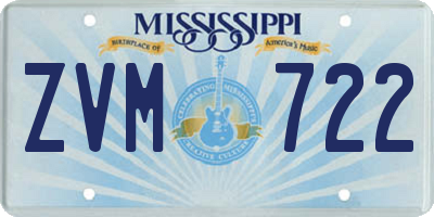 MS license plate ZVM722