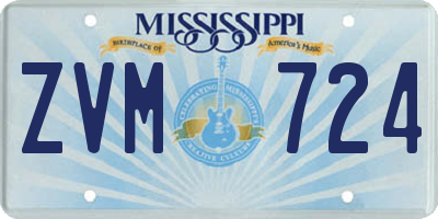 MS license plate ZVM724