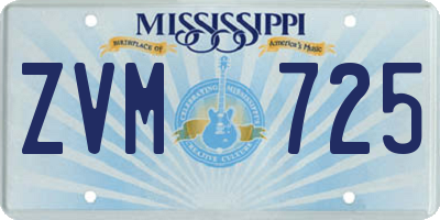 MS license plate ZVM725