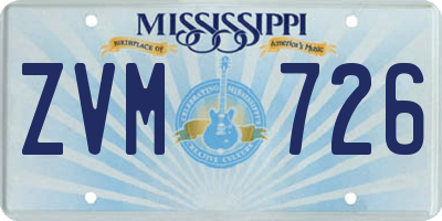 MS license plate ZVM726