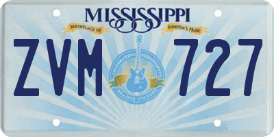 MS license plate ZVM727