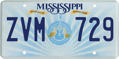MS license plate ZVM729