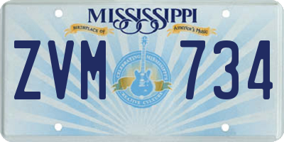 MS license plate ZVM734