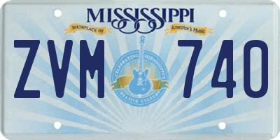 MS license plate ZVM740