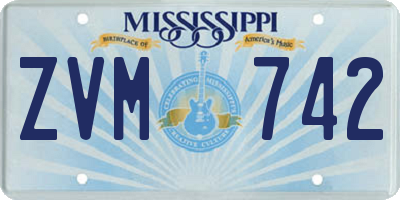 MS license plate ZVM742