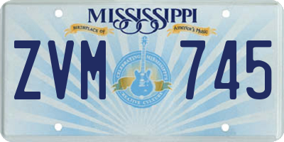 MS license plate ZVM745