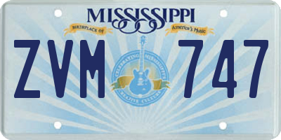 MS license plate ZVM747