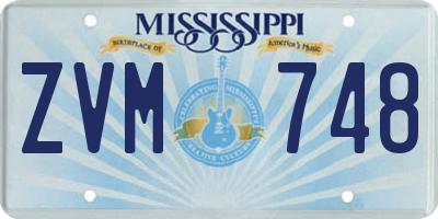 MS license plate ZVM748