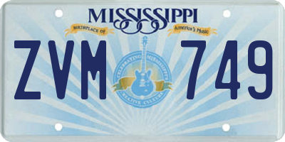 MS license plate ZVM749