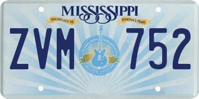 MS license plate ZVM752