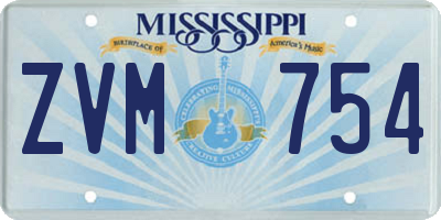 MS license plate ZVM754