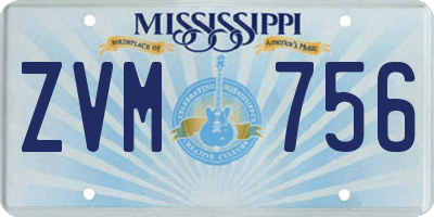 MS license plate ZVM756