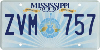 MS license plate ZVM757
