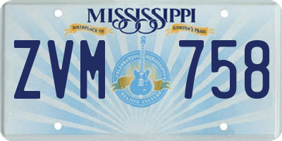 MS license plate ZVM758