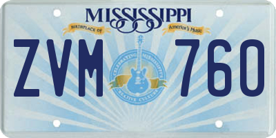 MS license plate ZVM760