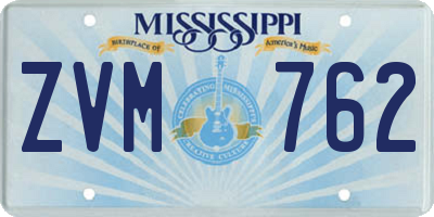MS license plate ZVM762