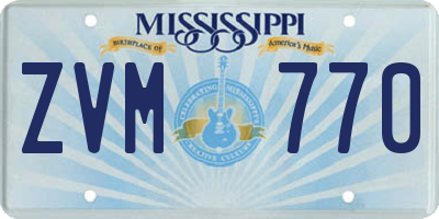 MS license plate ZVM770