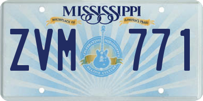 MS license plate ZVM771