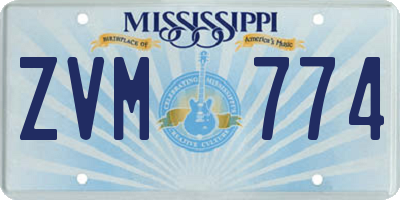 MS license plate ZVM774