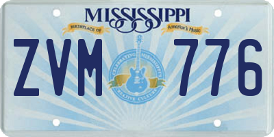 MS license plate ZVM776