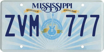 MS license plate ZVM777