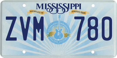 MS license plate ZVM780