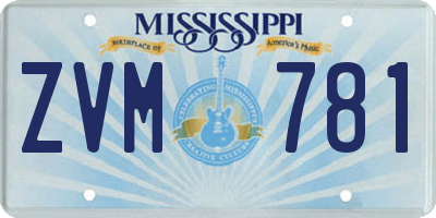 MS license plate ZVM781