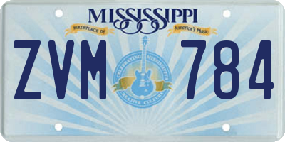 MS license plate ZVM784