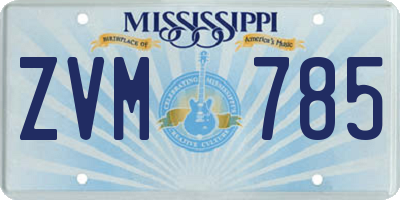 MS license plate ZVM785