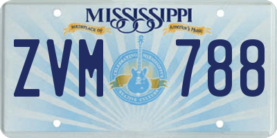 MS license plate ZVM788