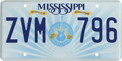 MS license plate ZVM796