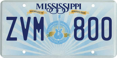 MS license plate ZVM800