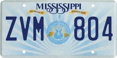 MS license plate ZVM804