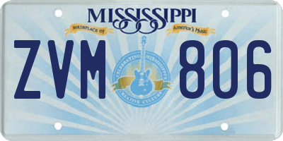 MS license plate ZVM806