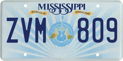 MS license plate ZVM809