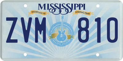 MS license plate ZVM810