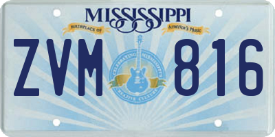MS license plate ZVM816