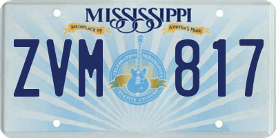 MS license plate ZVM817