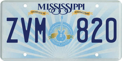 MS license plate ZVM820