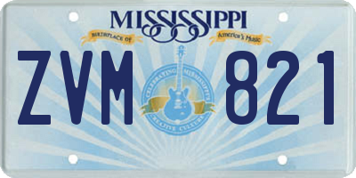 MS license plate ZVM821