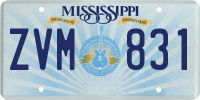 MS license plate ZVM831