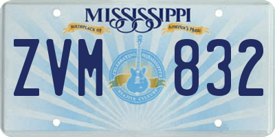 MS license plate ZVM832